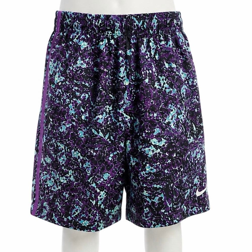 Dynamic Nike Dri-FIT Boys Athletic Shorts - Purple/Black XL